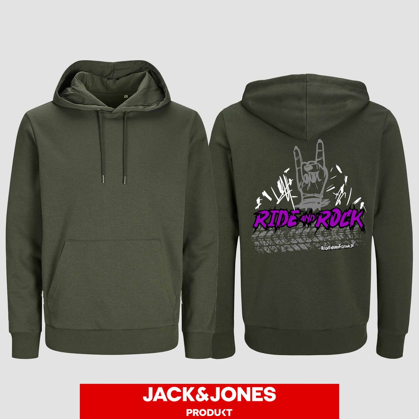 Hoodie by Jack&Jones Ride and Rock