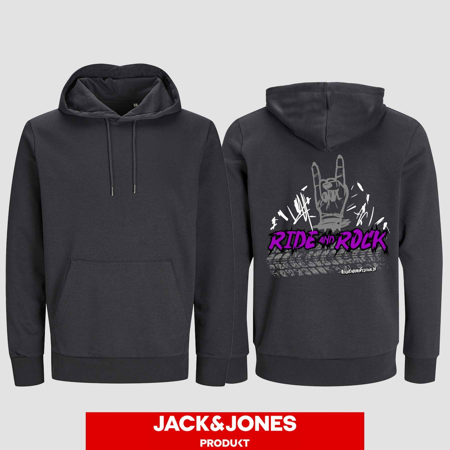Hoodie by Jack&Jones Ride and Rock