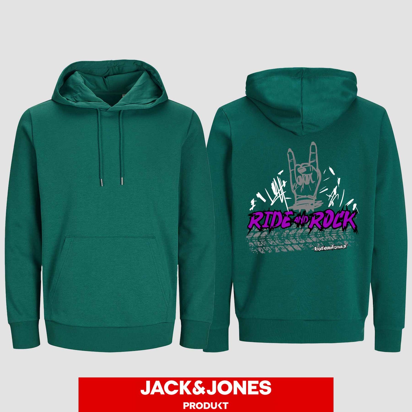 Hoodie by Jack&Jones Ride and Rock
