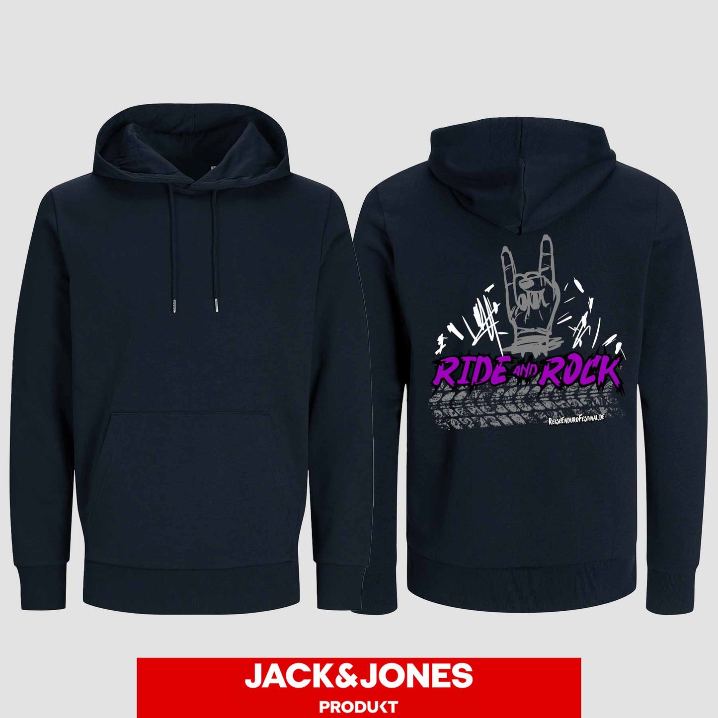 Hoodie by Jack&Jones Ride and Rock