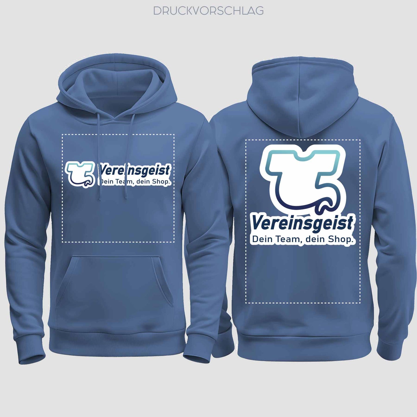 College Hoodie beidseitig bedruckt