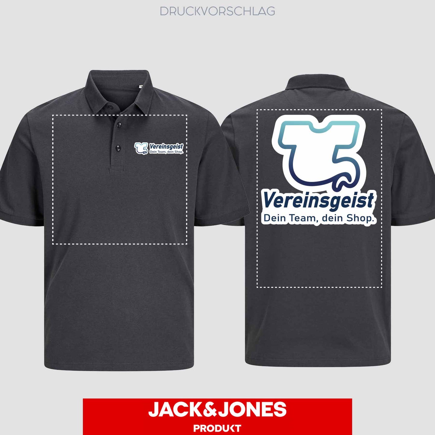 Jack & Jones - Produkt BLANK Classic Unisex Polo einseitig bedruckt