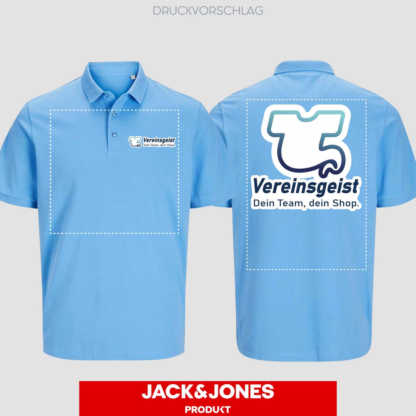 Jack & Jones - Produkt BLANK Classic Unisex Polo einseitig bedruckt