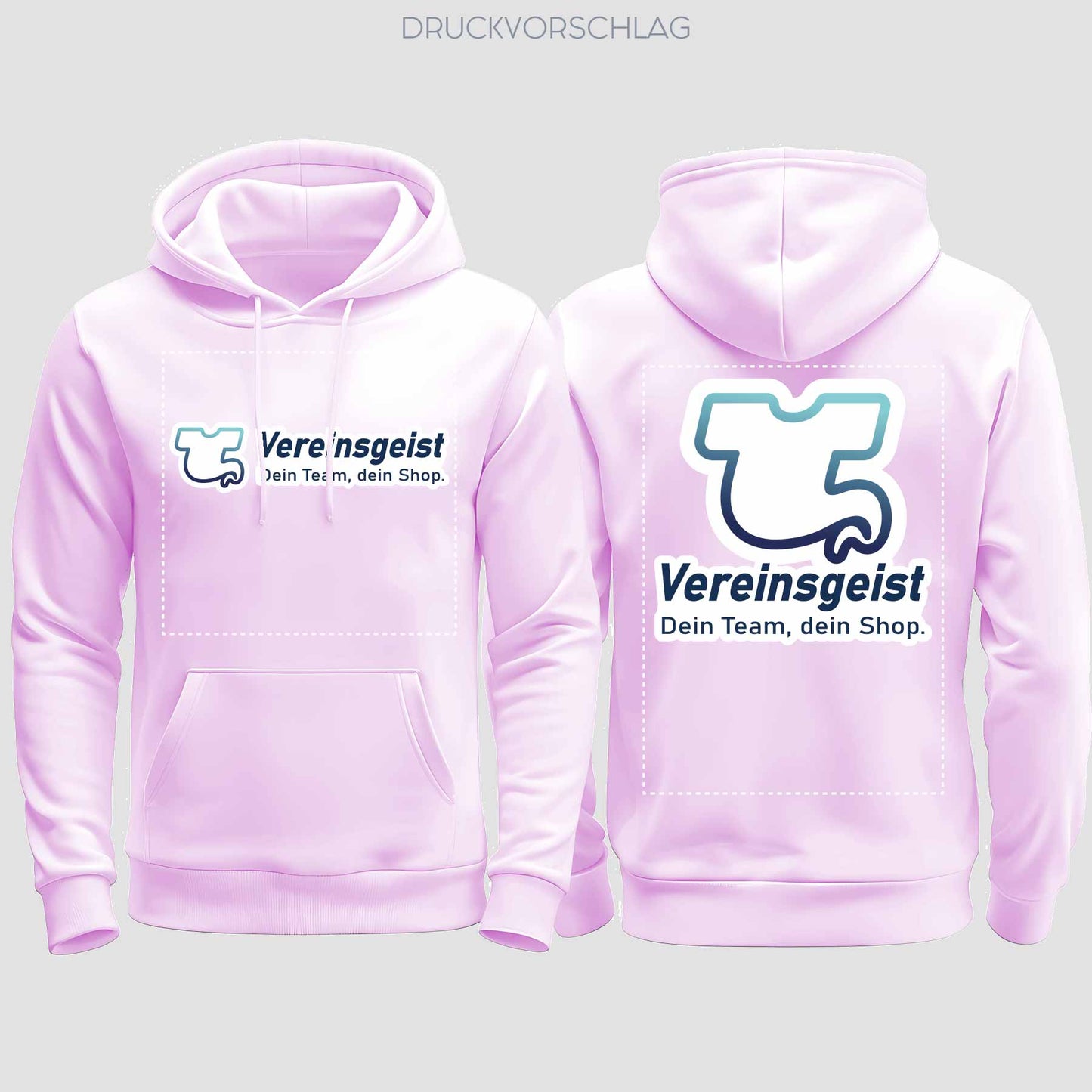 College Hoodie beidseitig bedruckt