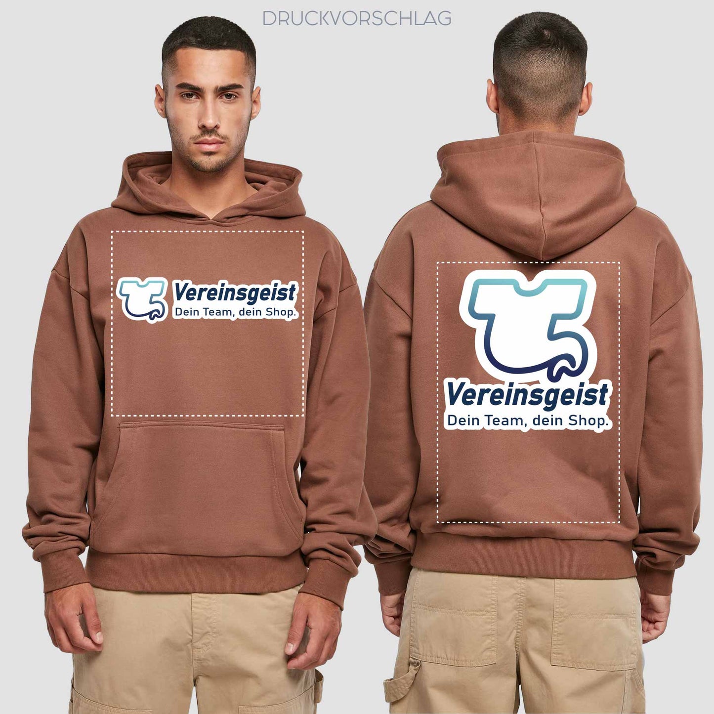 Premium Oversize Hoodie einseitig bedruckt