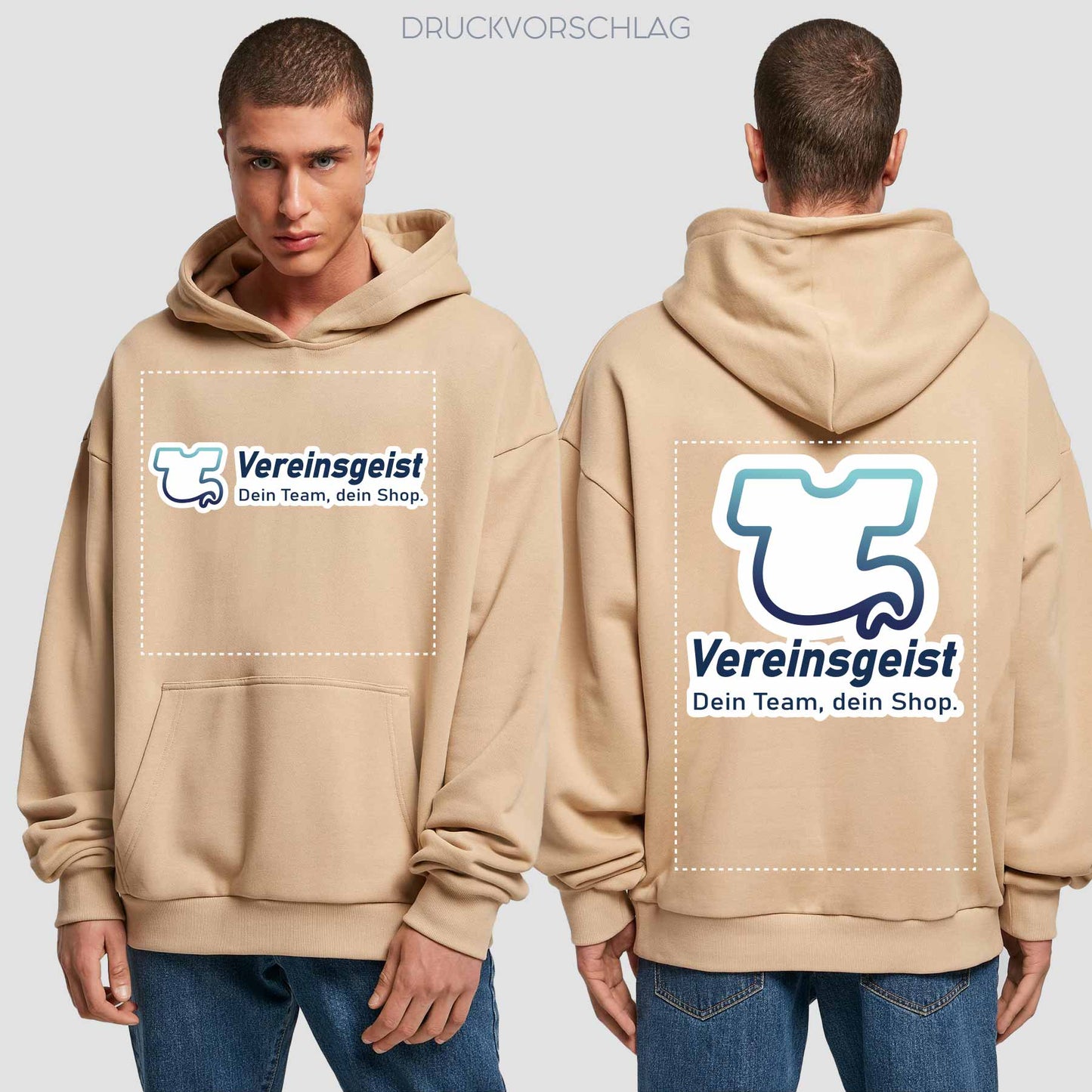 Premium Oversize Hoodie einseitig bedruckt
