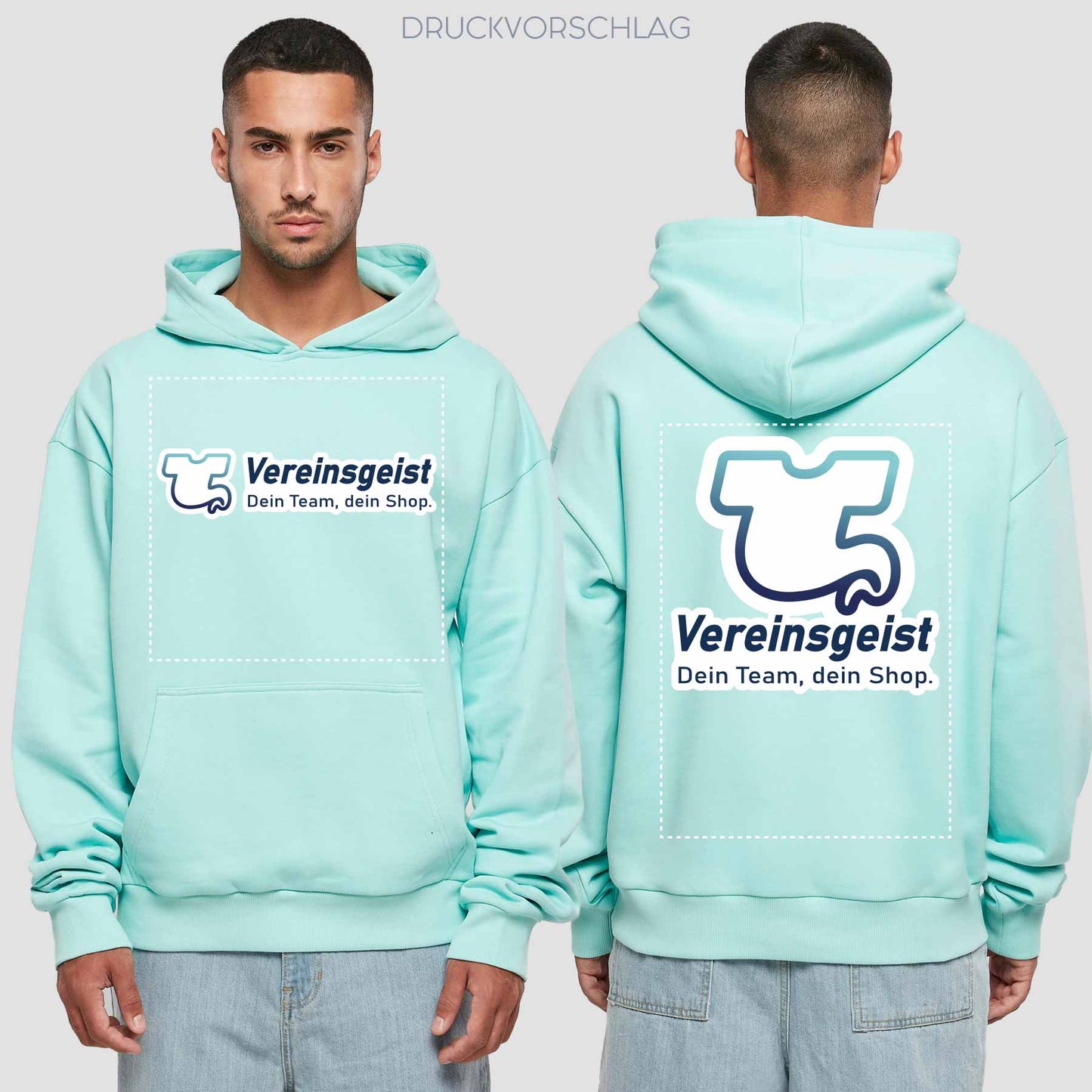 Premium Oversize Hoodie einseitig bedruckt