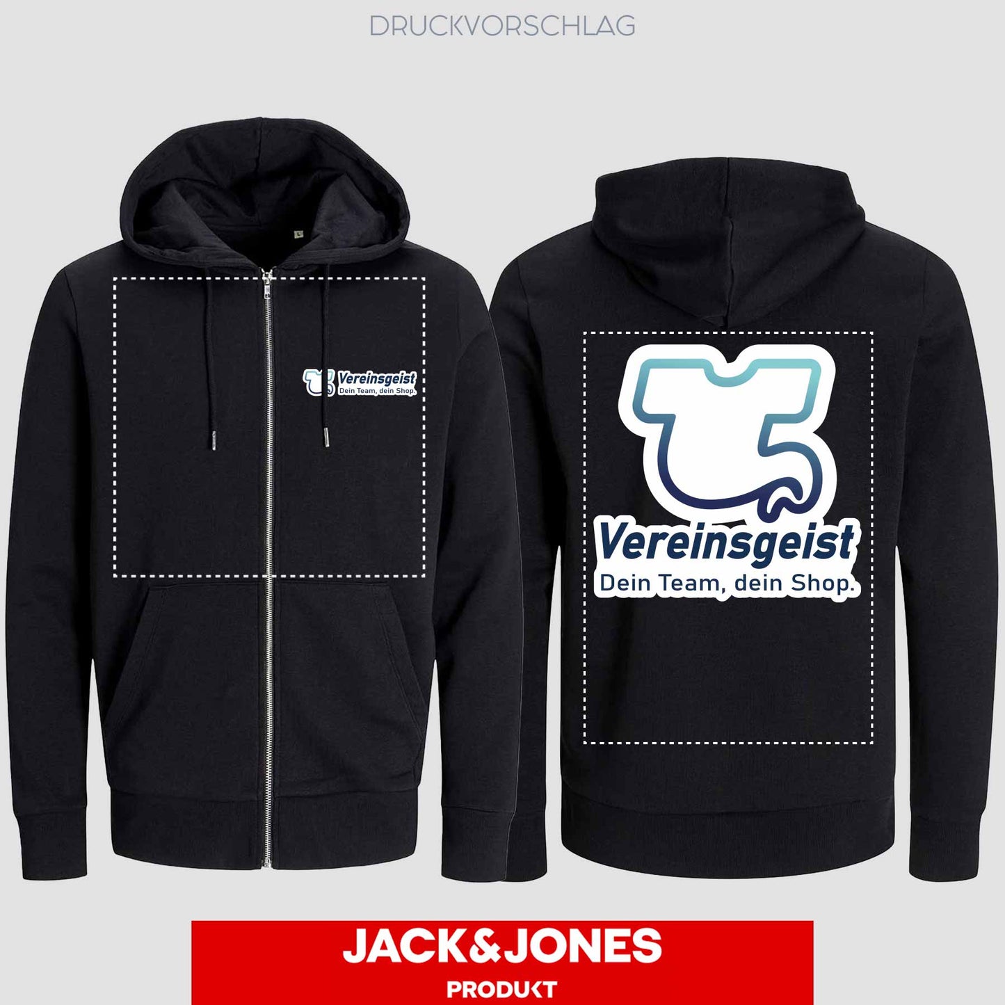 Sweatshirt Jacke by Jack&Jones einseitig bedruckt