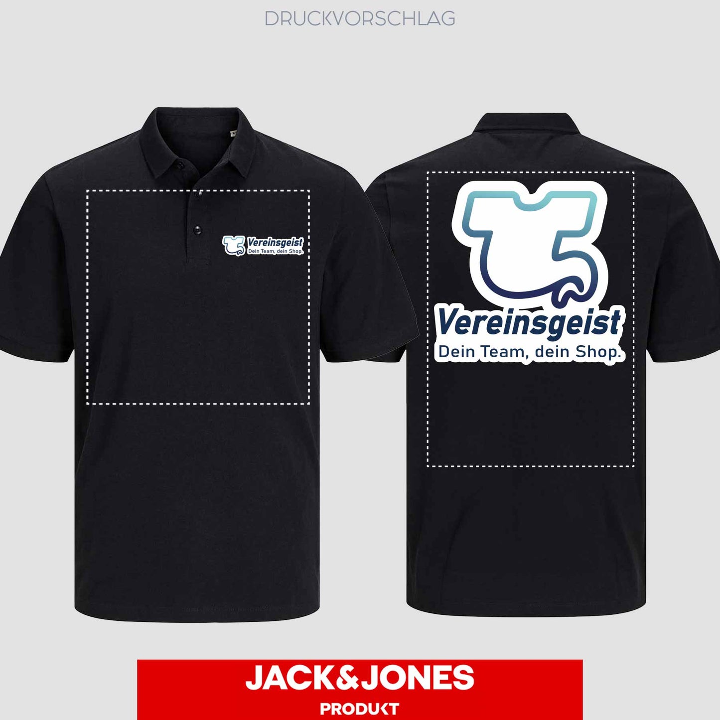 Jack & Jones - Produkt BLANK Classic Unisex Polo einseitig bedruckt