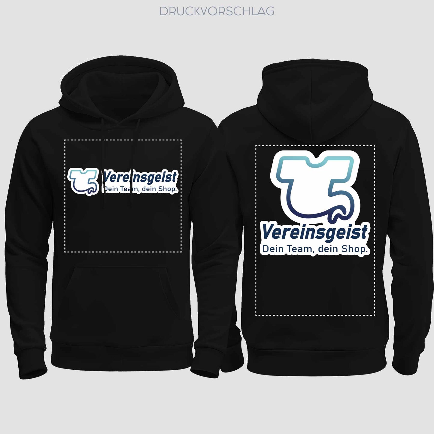 College Hoodie beidseitig bedruckt