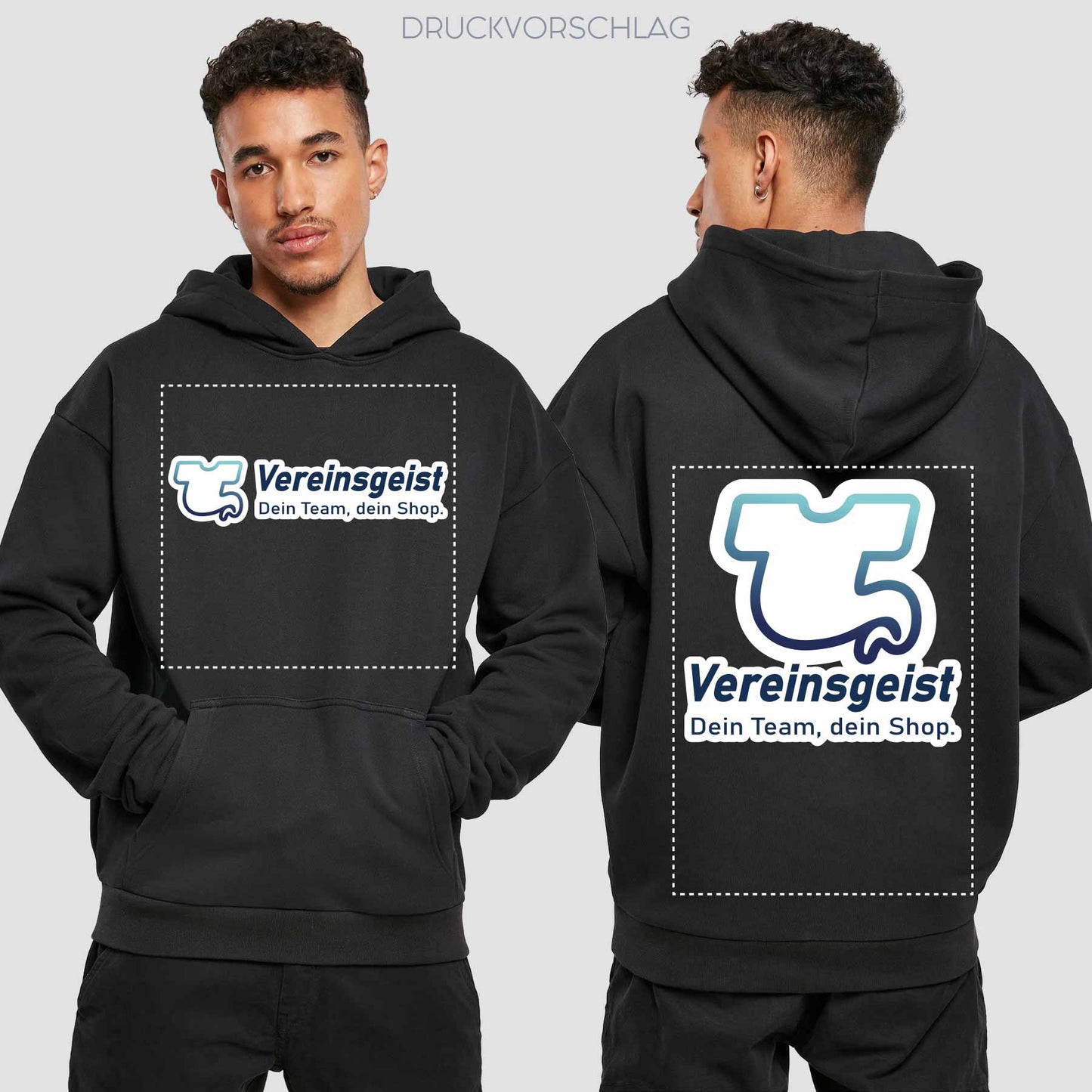 Premium Oversize Hoodie einseitig bedruckt