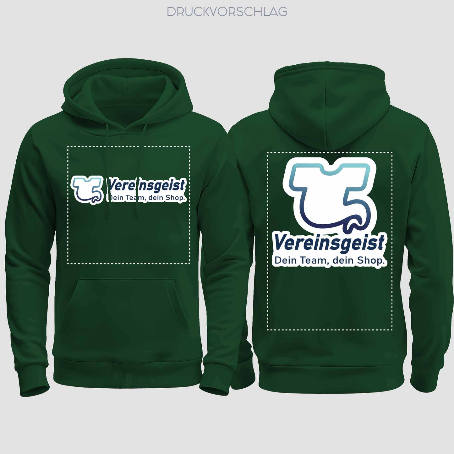 College Hoodie beidseitig bedruckt