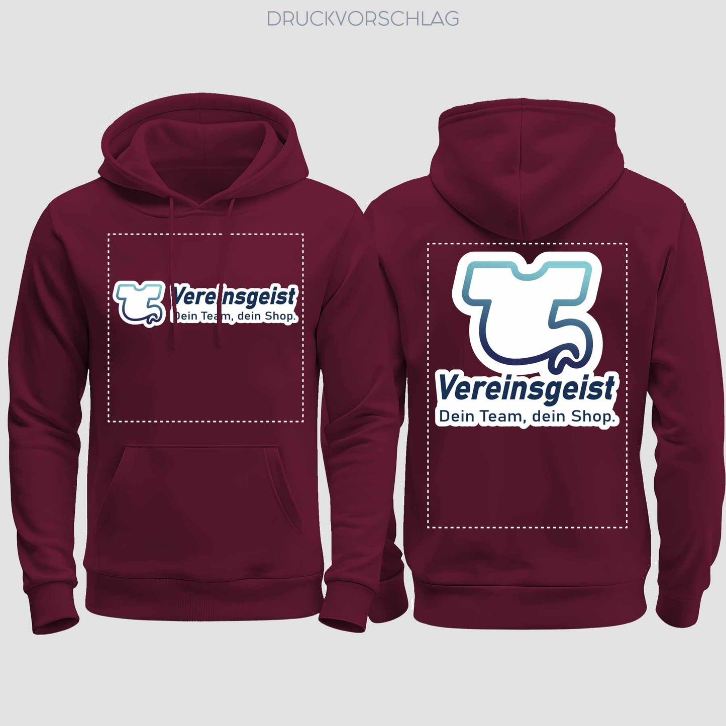 College Hoodie beidseitig bedruckt