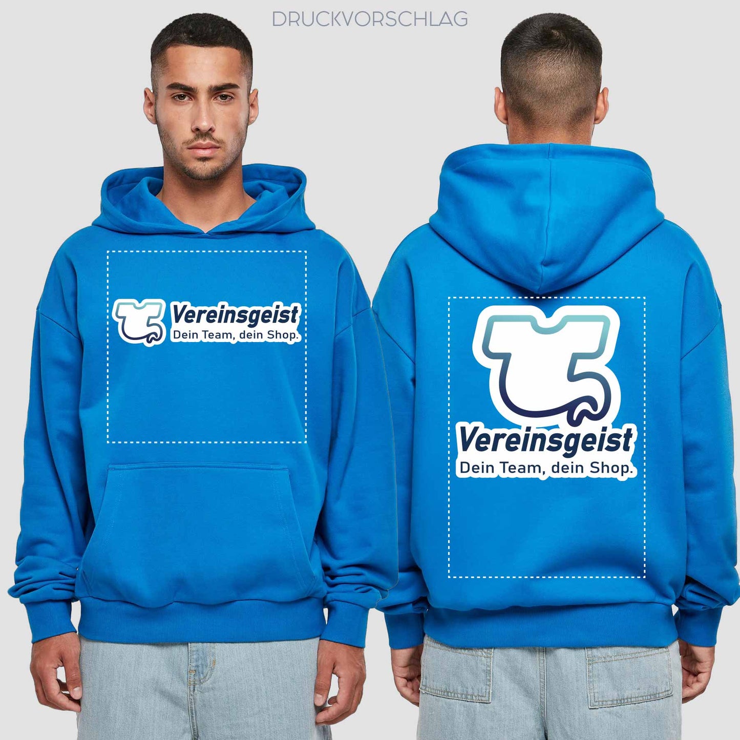 Premium Oversize Hoodie einseitig bedruckt