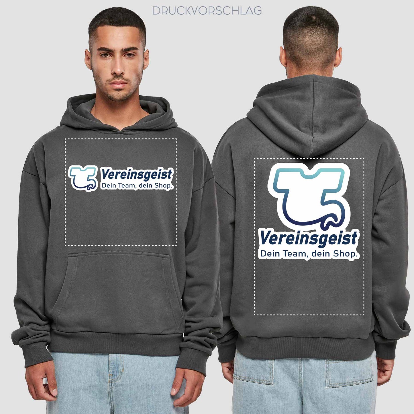 Premium Oversize Hoodie einseitig bedruckt