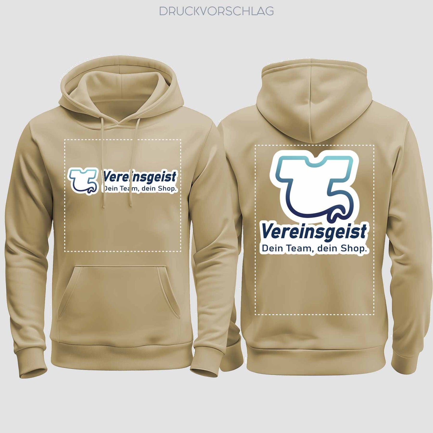 College Hoodie beidseitig bedruckt