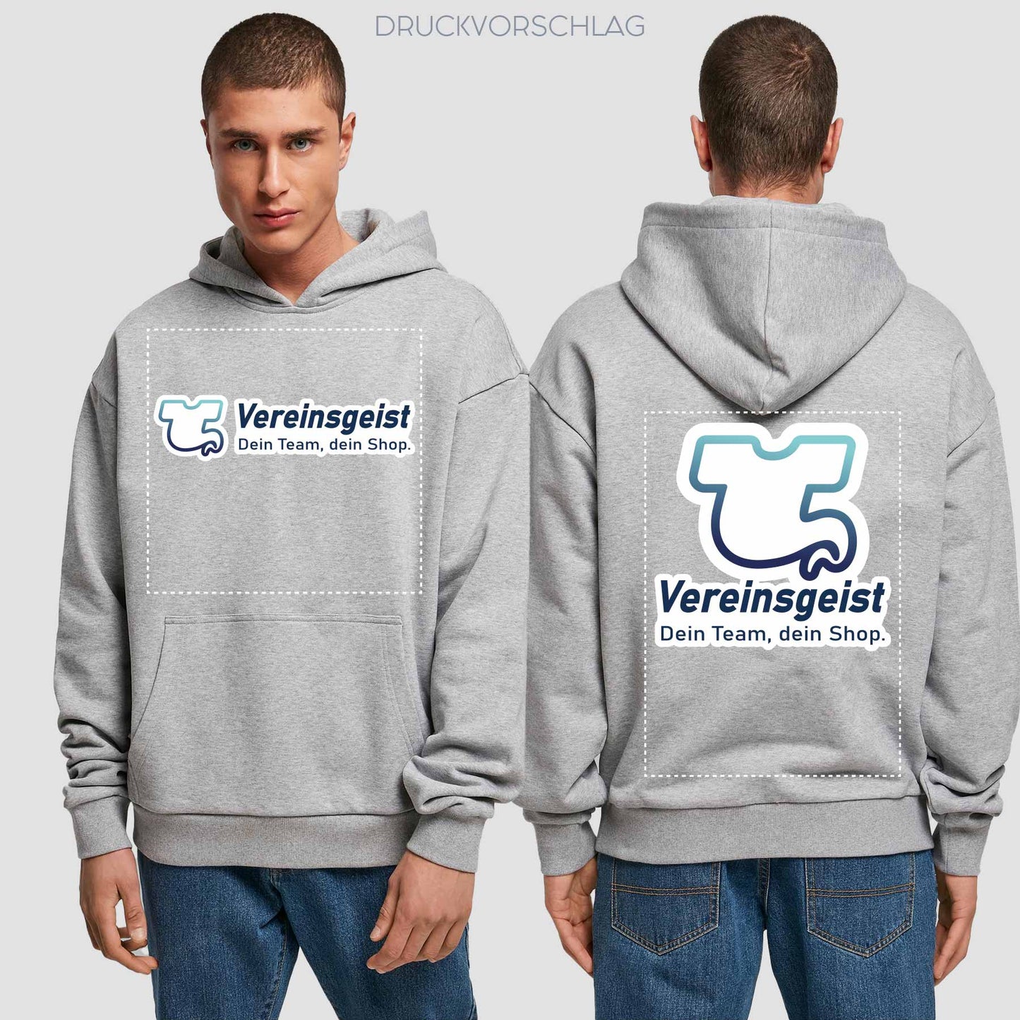 Premium Oversize Hoodie einseitig bedruckt