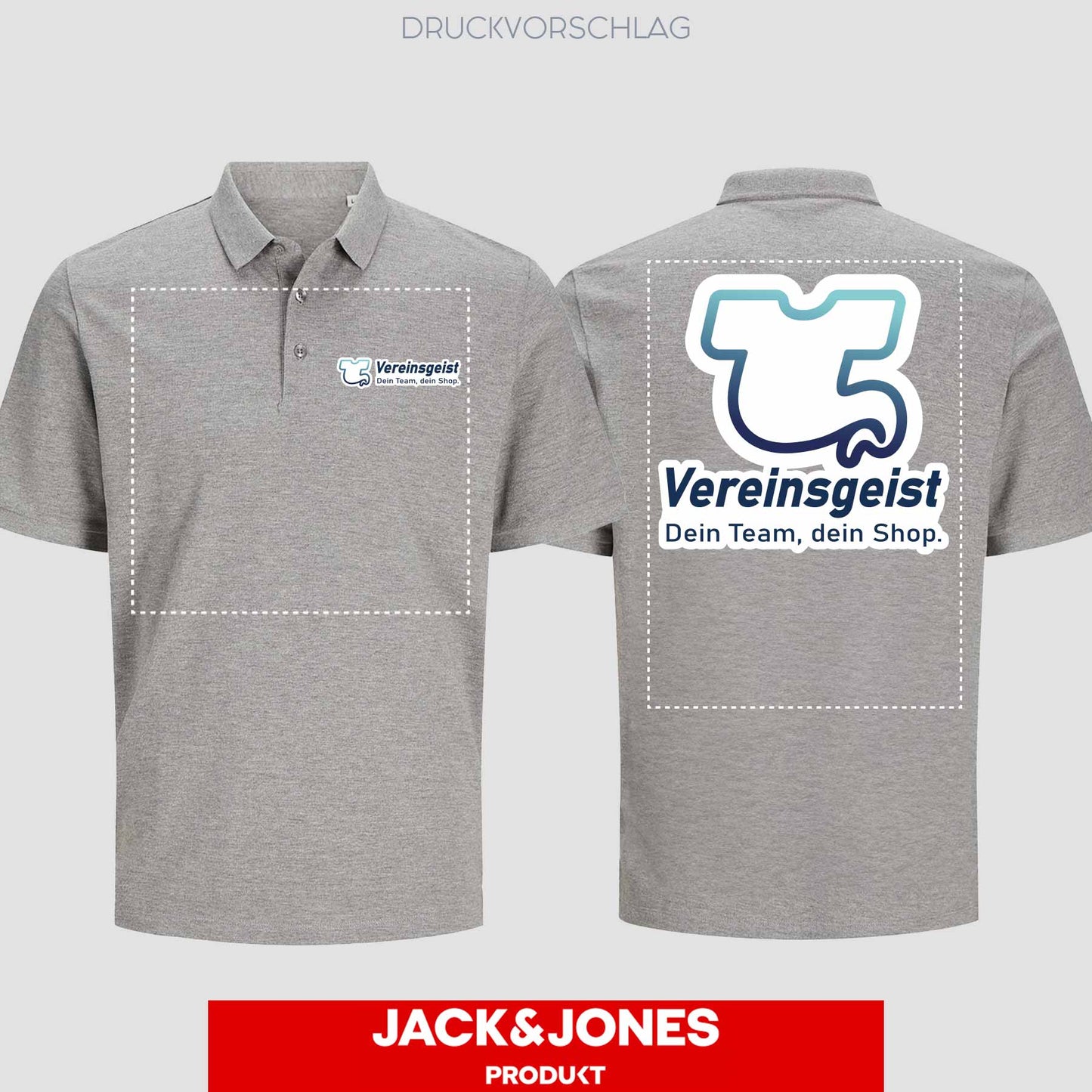Jack & Jones - Produkt BLANK Classic Unisex Polo einseitig bedruckt