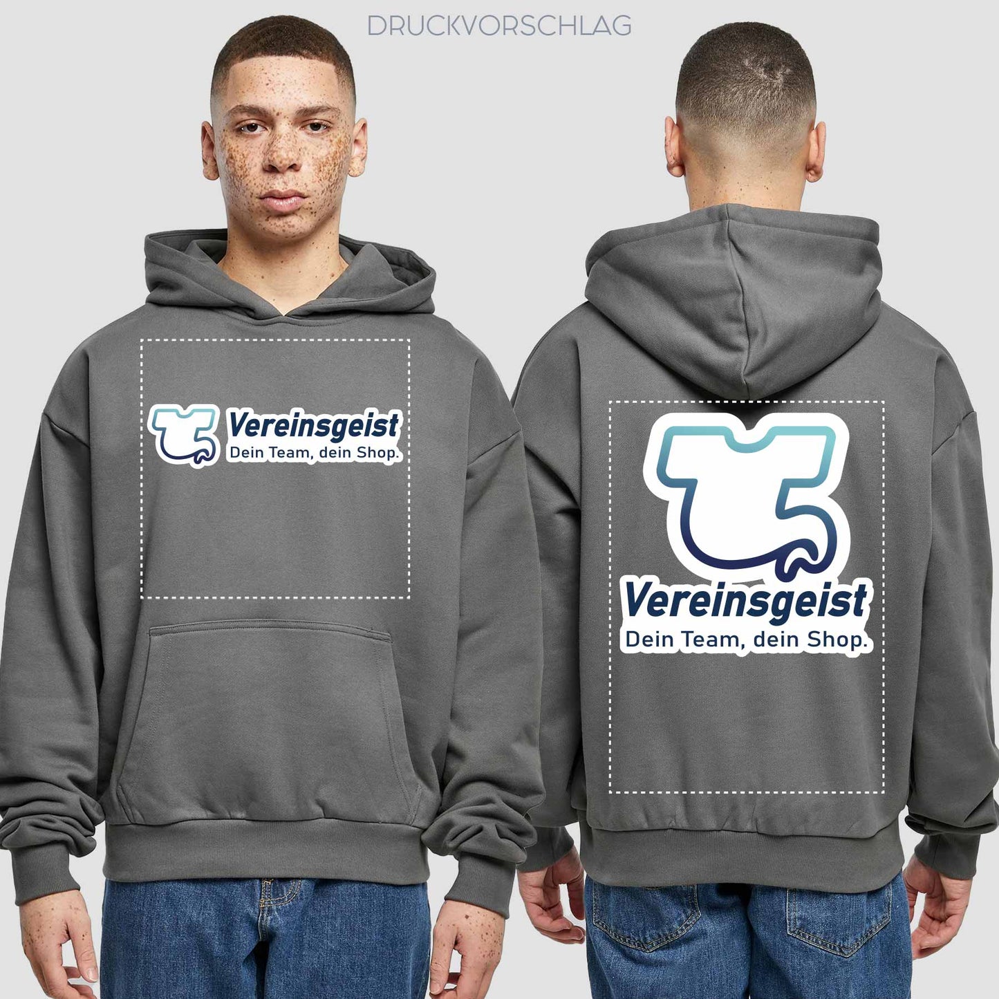 Premium Oversize Hoodie einseitig bedruckt