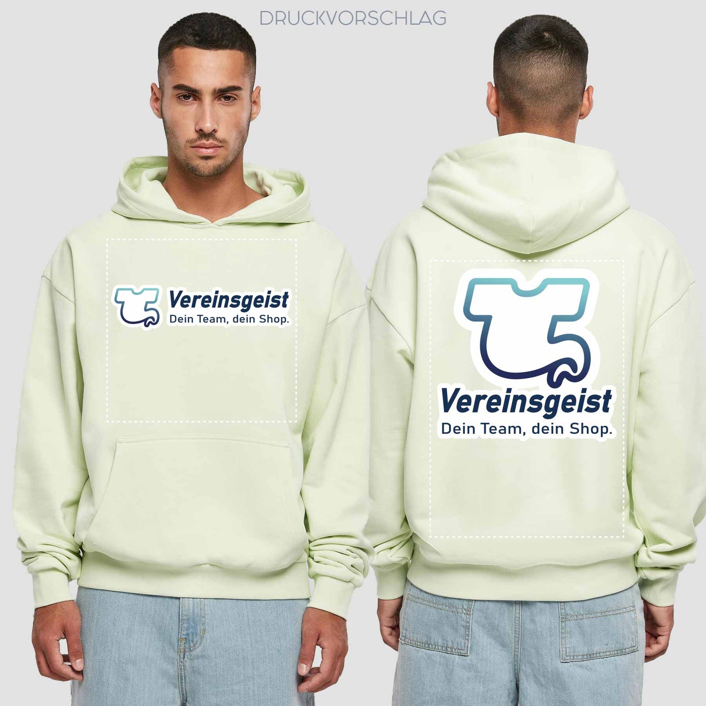 Premium Oversize Hoodie einseitig bedruckt