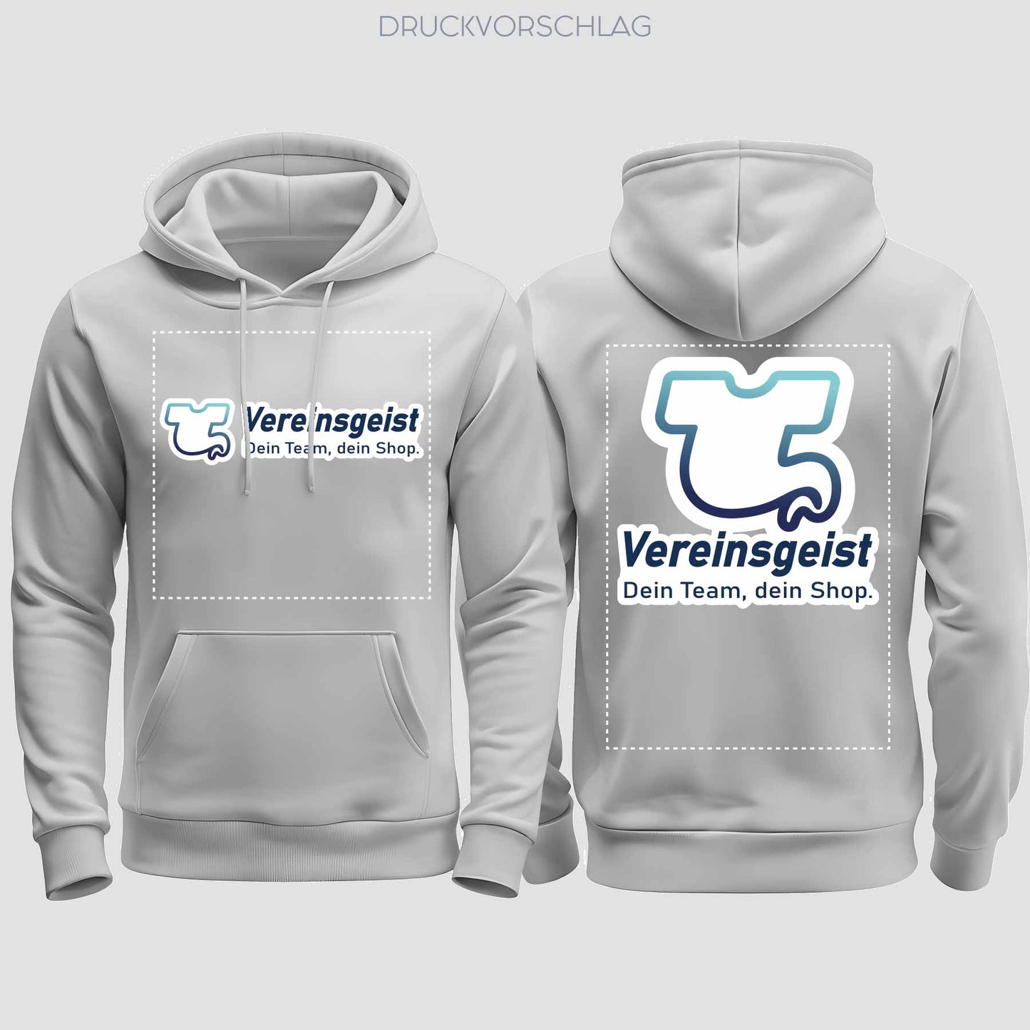 College Hoodie beidseitig bedruckt