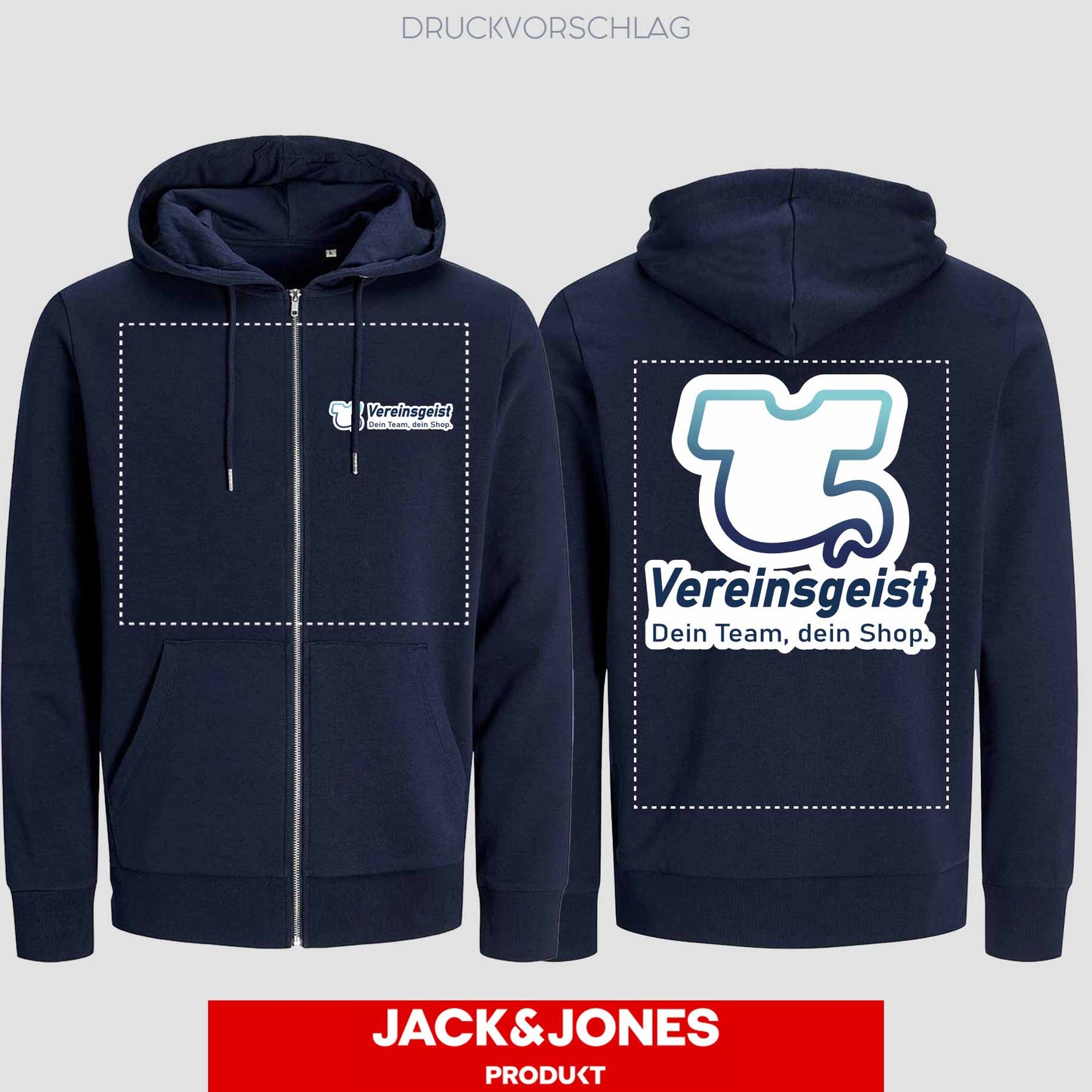 Sweatshirt Jacke by Jack&Jones einseitig bedruckt