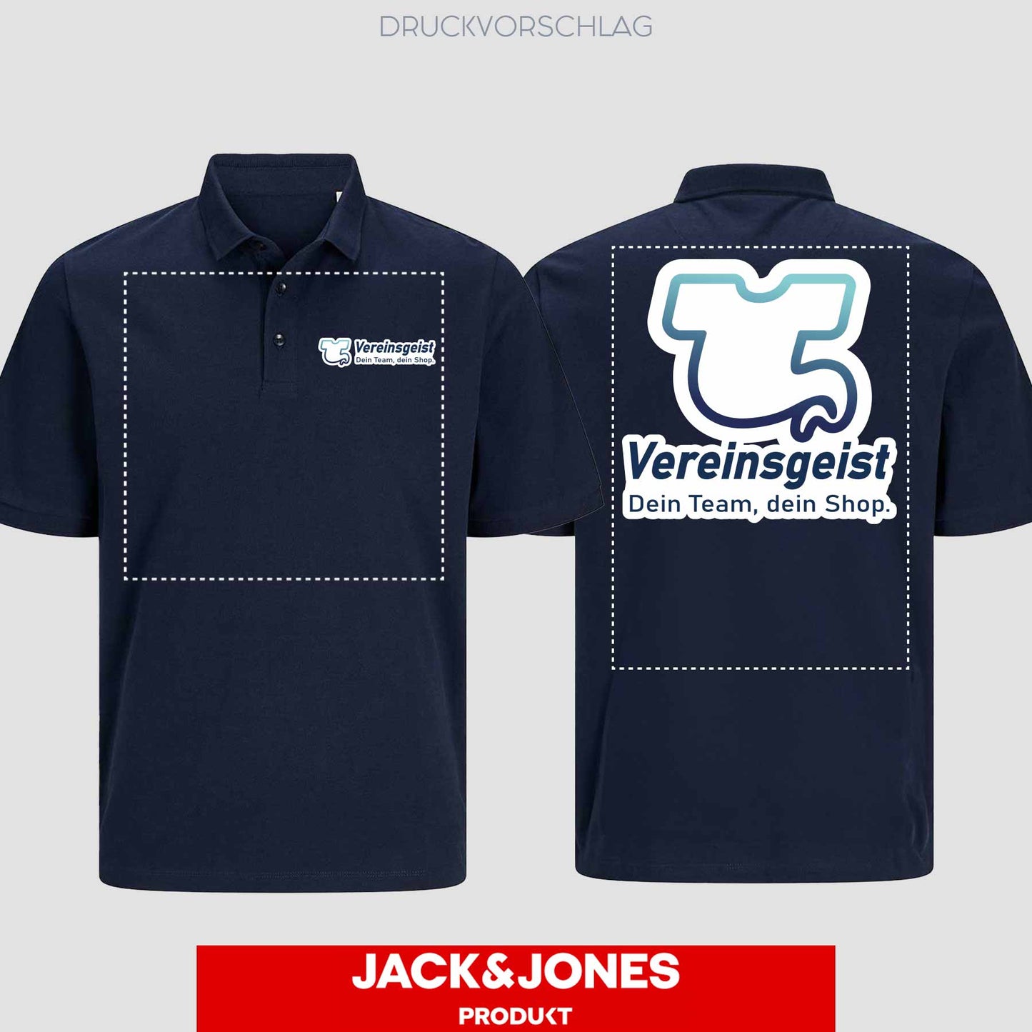 Jack & Jones - Produkt BLANK Classic Unisex Polo einseitig bedruckt