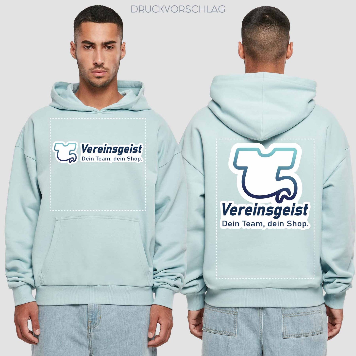 Premium Oversize Hoodie einseitig bedruckt