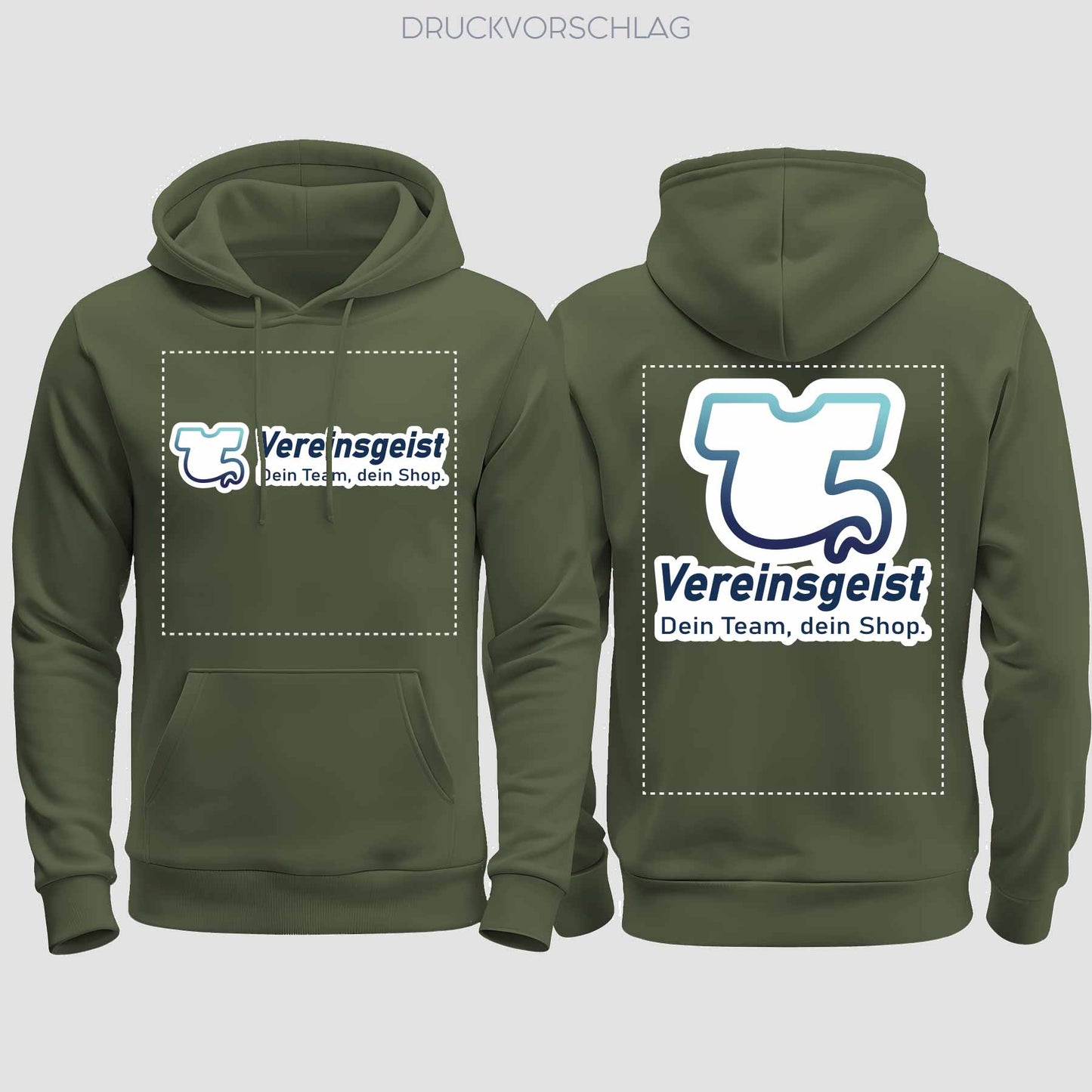 College Hoodie beidseitig bedruckt