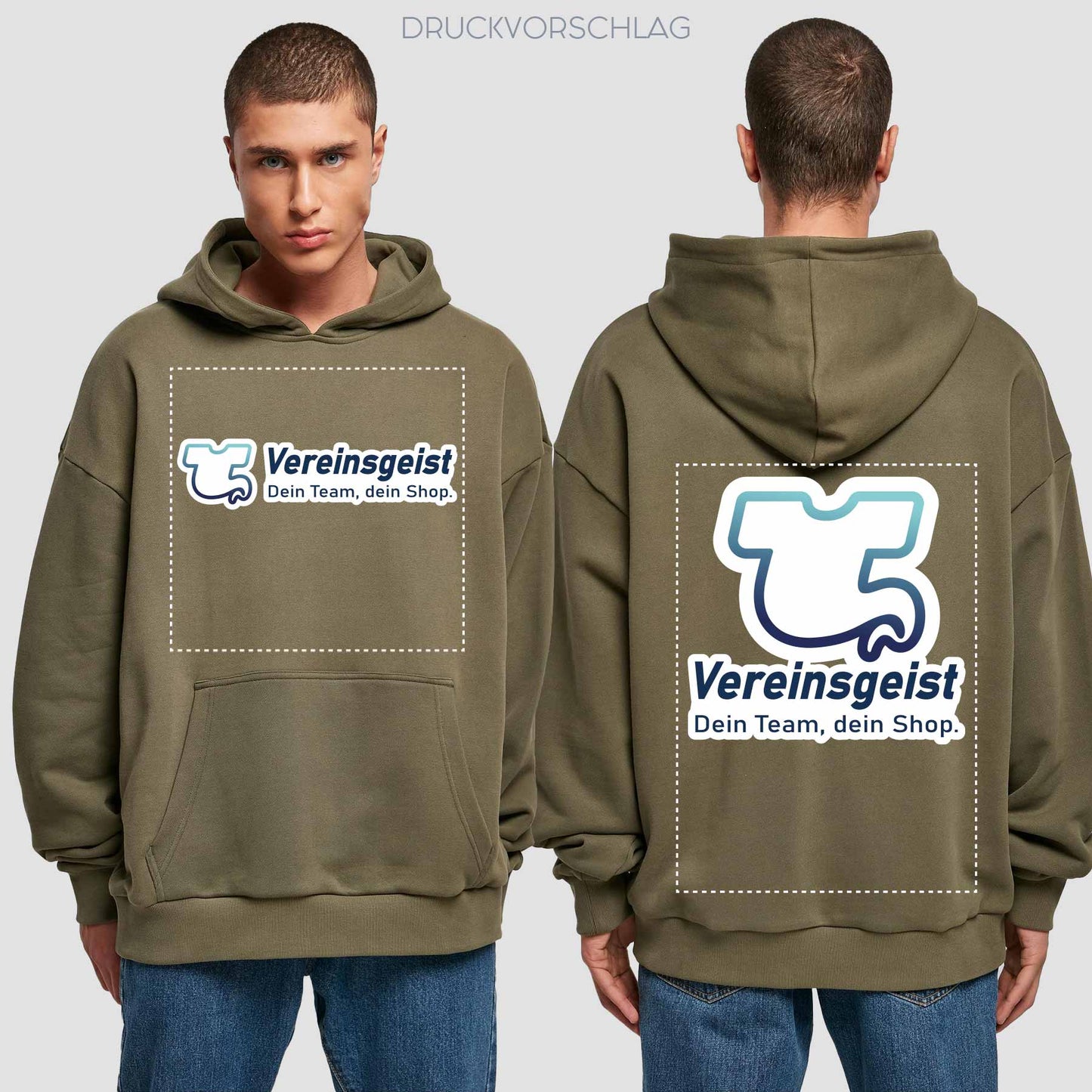 Premium Oversize Hoodie einseitig bedruckt