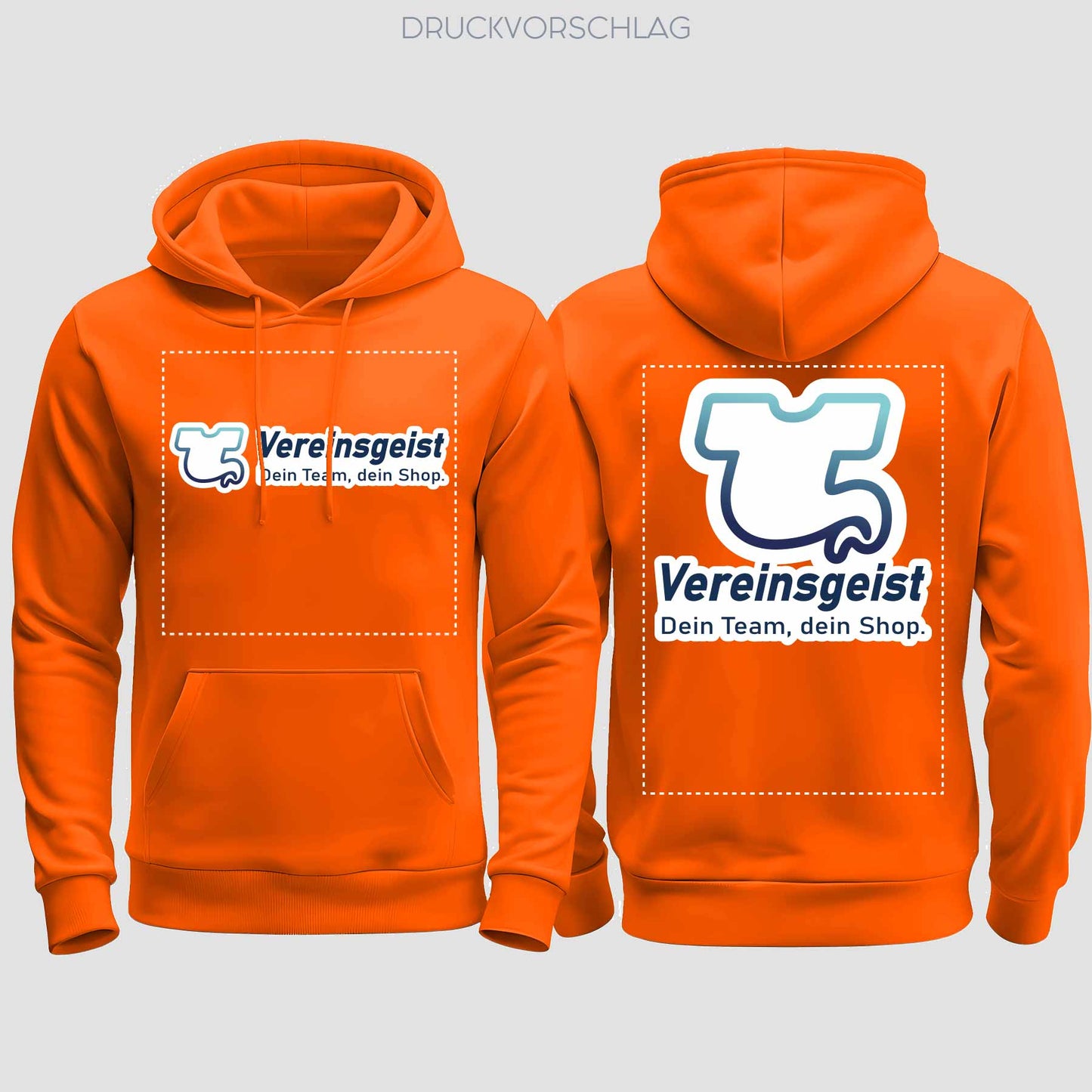 College Hoodie beidseitig bedruckt