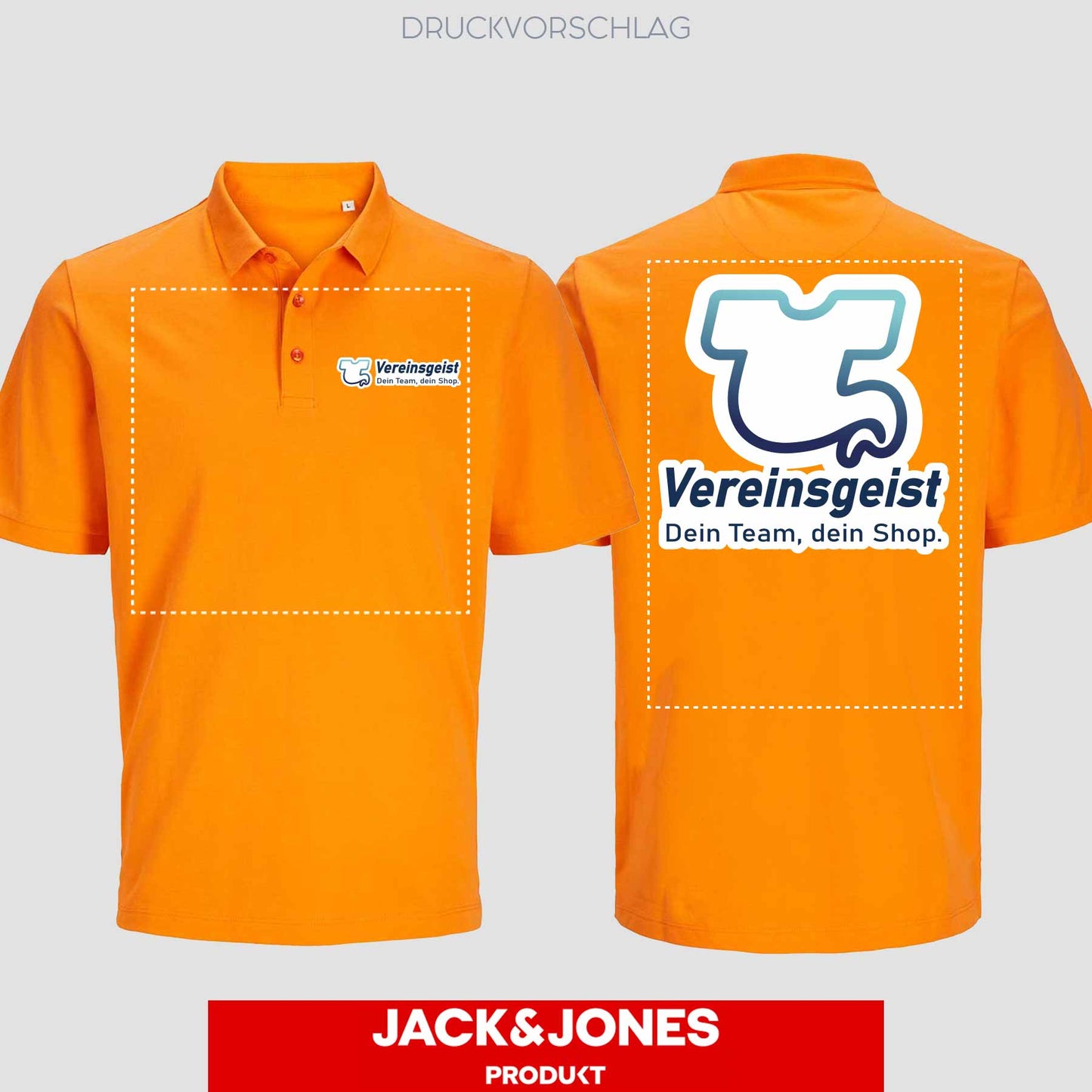 Jack & Jones - Produkt BLANK Classic Unisex Polo einseitig bedruckt