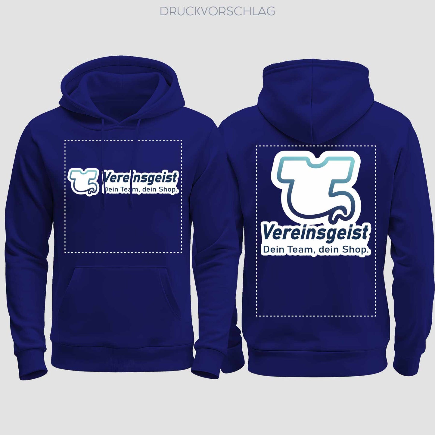 College Hoodie beidseitig bedruckt