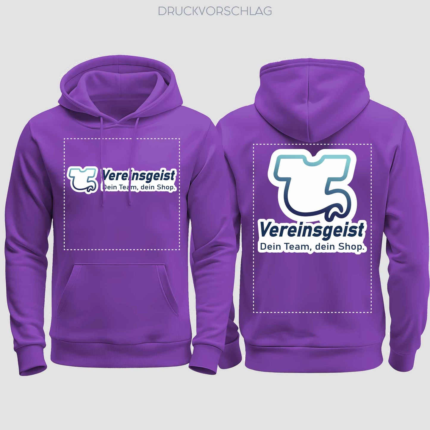 College Hoodie beidseitig bedruckt