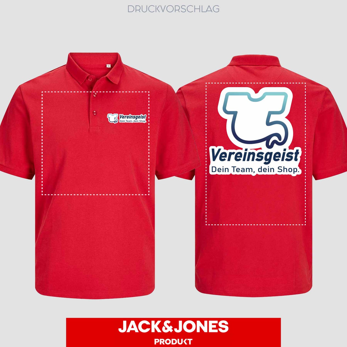 Jack & Jones - Produkt BLANK Classic Unisex Polo einseitig bedruckt