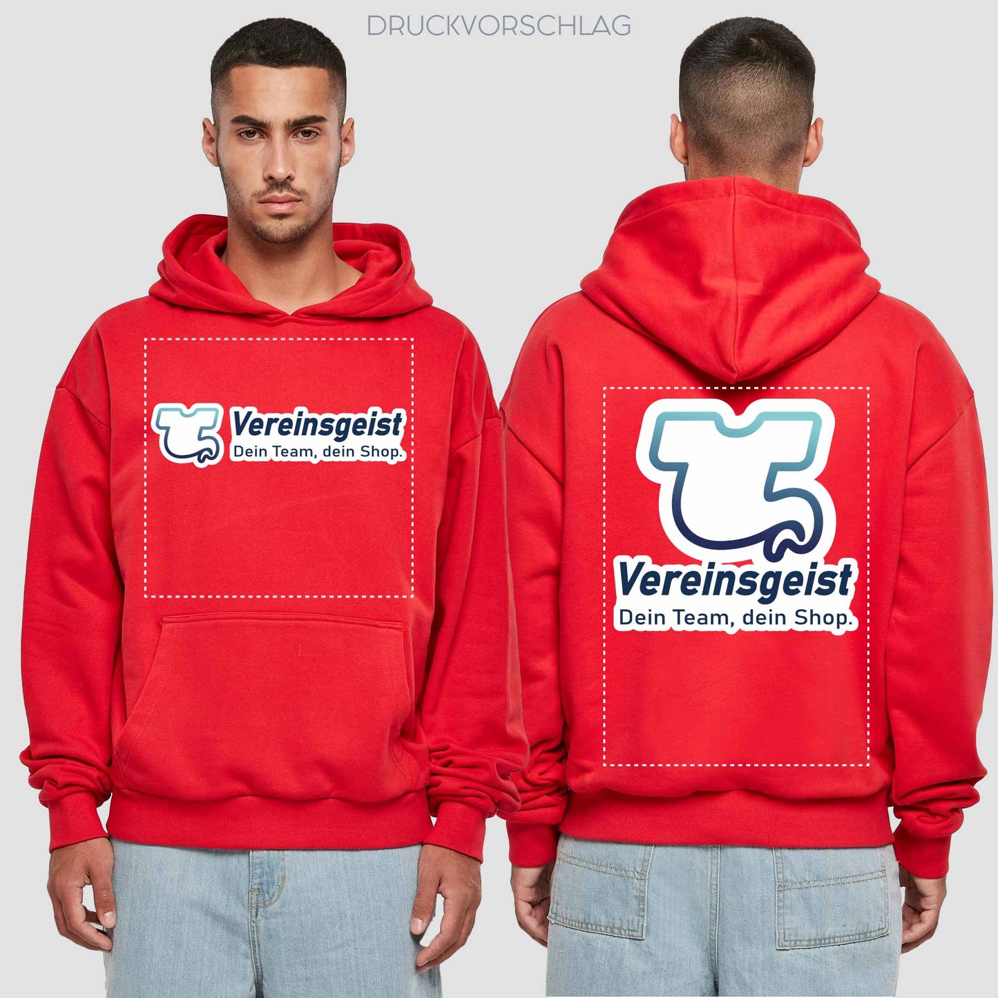 Premium Oversize Hoodie einseitig bedruckt
