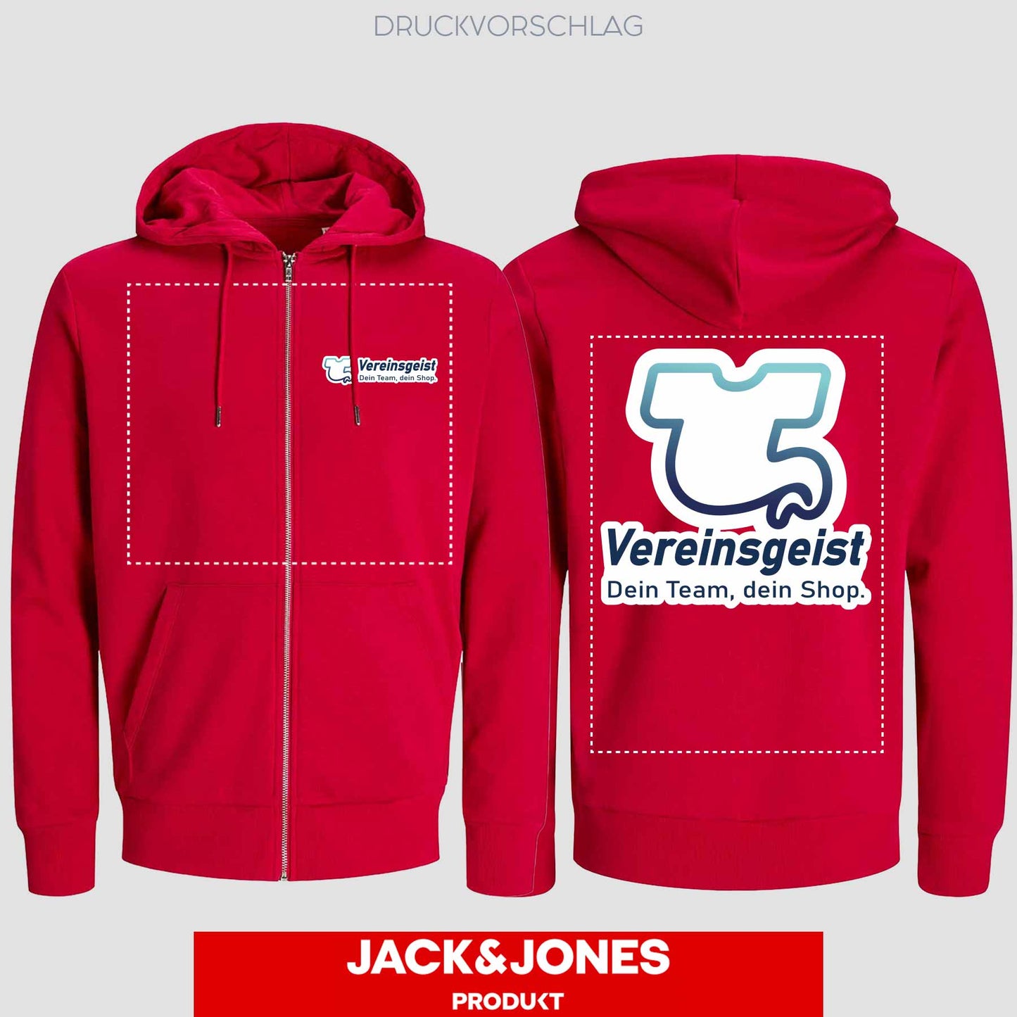 Sweatshirt Jacke by Jack&Jones einseitig bedruckt