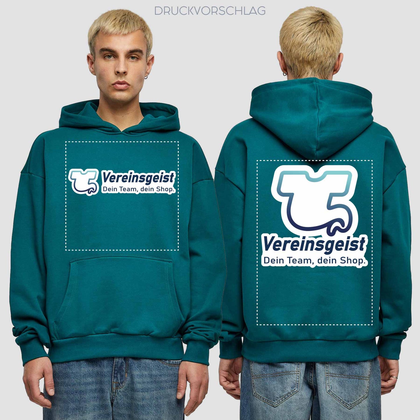 Premium Oversize Hoodie einseitig bedruckt