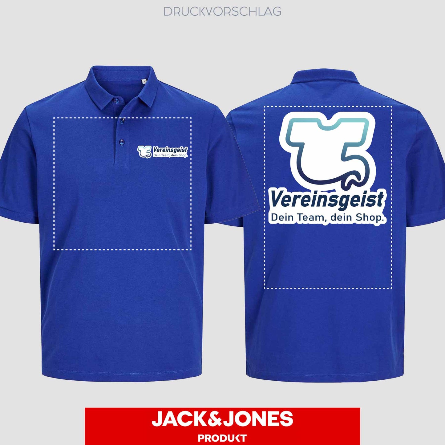 Jack & Jones - Produkt BLANK Classic Unisex Polo einseitig bedruckt
