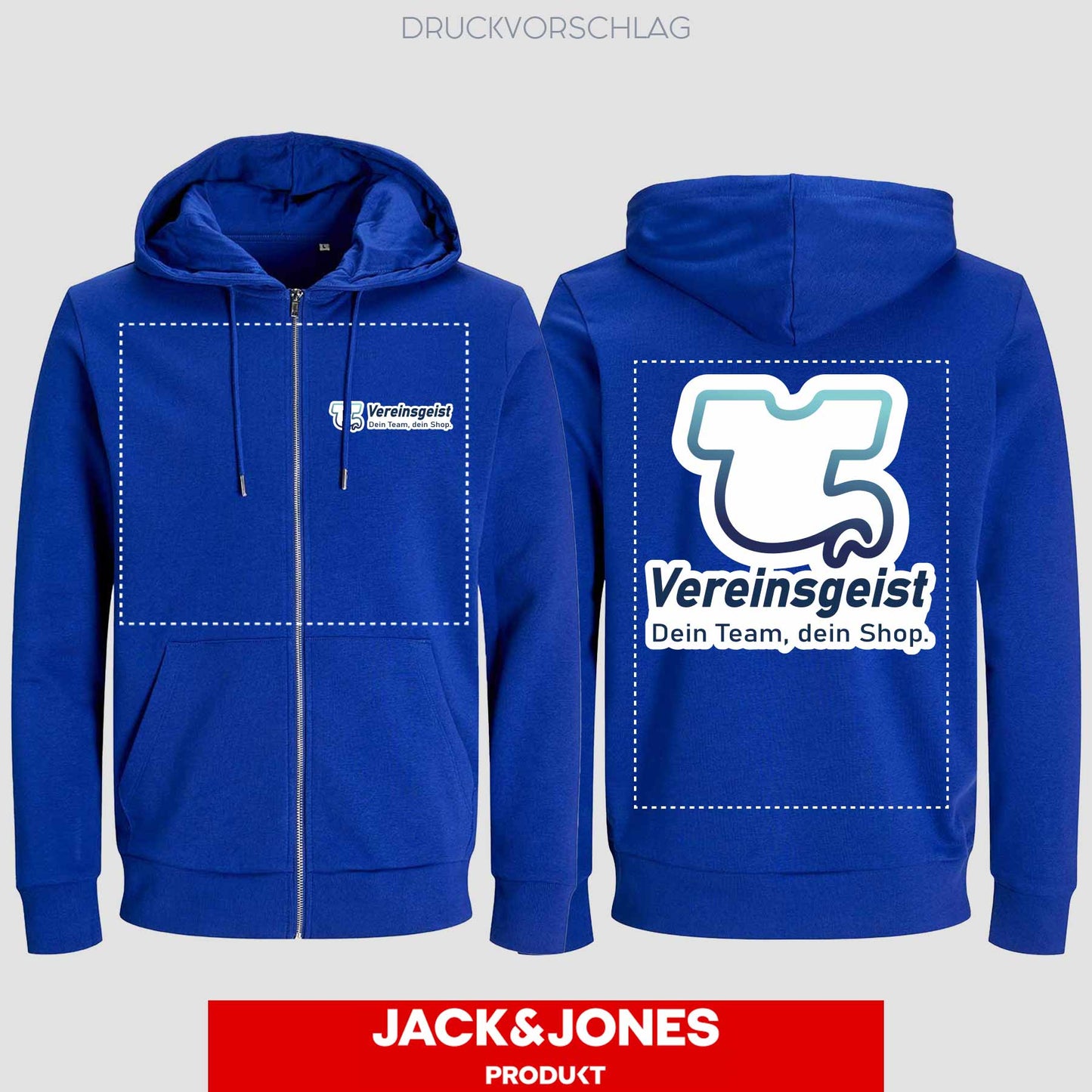 Sweatshirt Jacke by Jack&Jones einseitig bedruckt