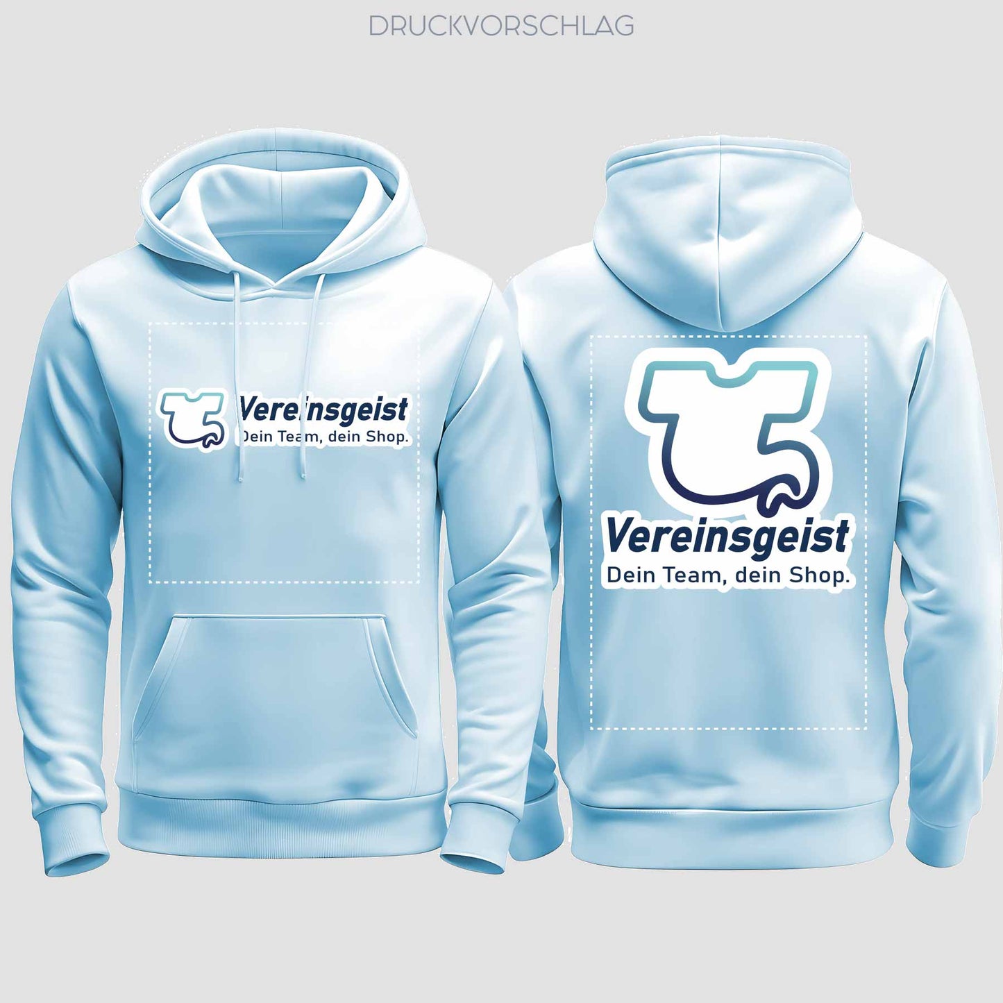 College Hoodie beidseitig bedruckt