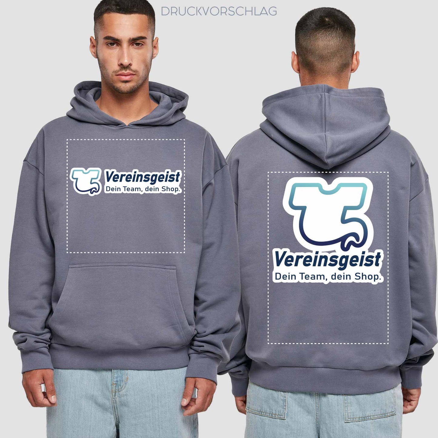 Premium Oversize Hoodie einseitig bedruckt