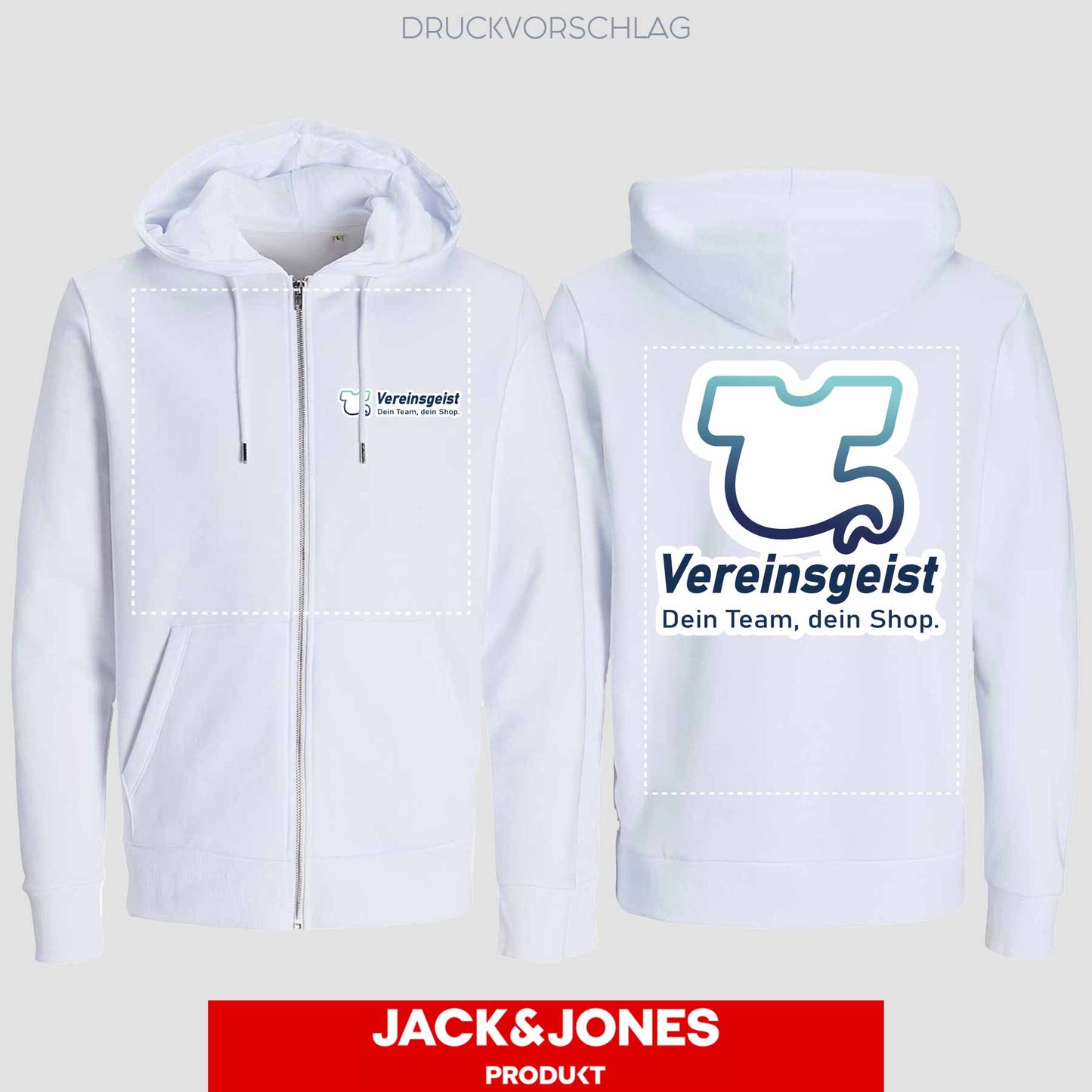 Sweatshirt Jacke by Jack&Jones einseitig bedruckt