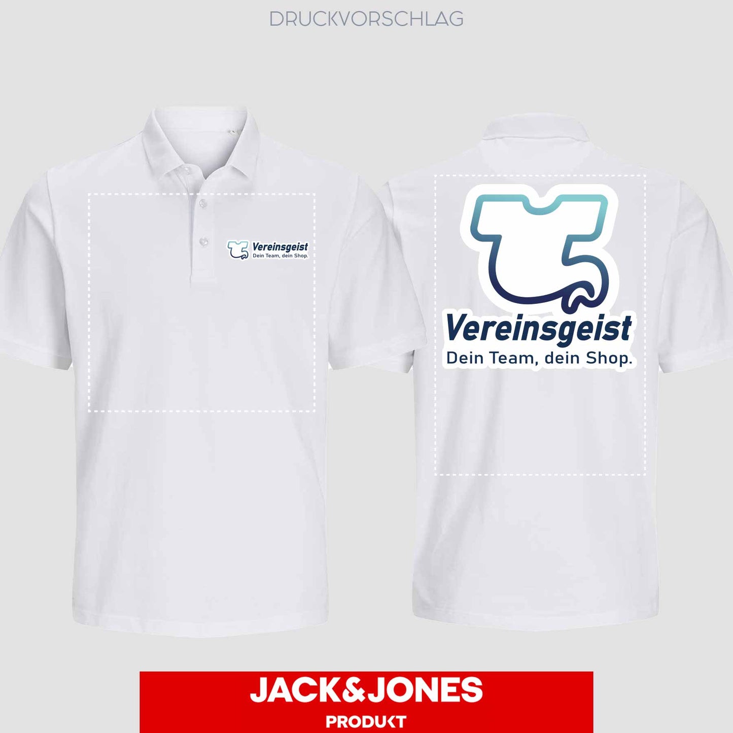 Jack & Jones - Produkt BLANK Classic Unisex Polo einseitig bedruckt